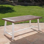 GDFStudio Bowman Tavolo da pranzo moderno industriale da esterno in legno di acacia da 71 W con gambe in metallo