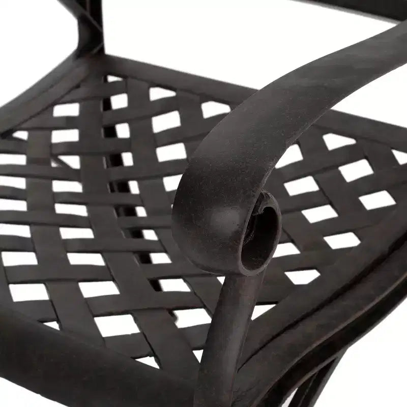 Christopher Knight Home Alfresco Set da Pranzo da Esterno in Alluminio 5 Pezzi con Motivo a Griglia e Foro per Ombrellone, Bronzo