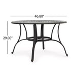 Christopher Knight Home Alfresco Set da Pranzo da Esterno in Alluminio 5 Pezzi con Motivo a Griglia e Foro per Ombrellone, Bronzo