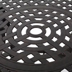 Christopher Knight Home Alfresco Set da Pranzo da Esterno in Alluminio 5 Pezzi con Motivo a Griglia e Foro per Ombrellone, Bronzo