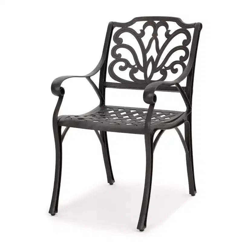 Christopher Knight Home Alfresco Set da Pranzo da Esterno in Alluminio 5 Pezzi con Motivo a Griglia e Foro per Ombrellone, Bronzo