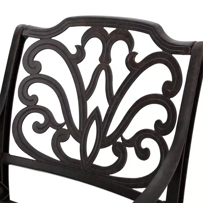 Christopher Knight Home Alfresco Set da Pranzo da Esterno in Alluminio 5 Pezzi con Motivo a Griglia e Foro per Ombrellone, Bronzo