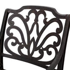 Christopher Knight Home Alfresco Set da Pranzo da Esterno in Alluminio 5 Pezzi con Motivo a Griglia e Foro per Ombrellone, Bronzo