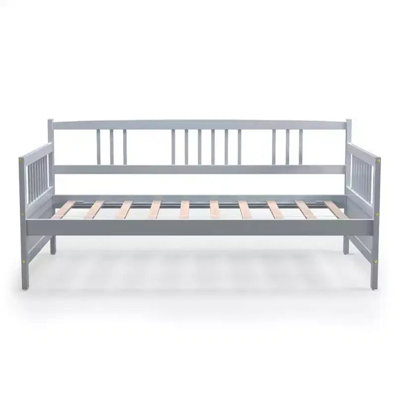 Costway Divano Letto una Piazza e Mezza in Legno con Doghe Piattaforma Robusta con Sponde Bianco/Ciliegio
