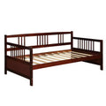 Costway Twin Size Wooden Slats Daybed Bed Sofa Support Platform Sturdy W/Rails White/Cherry