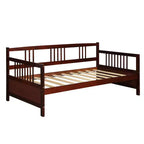 Costway Twin Size Wooden Slats Daybed Bed Sofa Support Platform Sturdy W/Rails White/Cherry