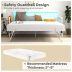 Daybed Costway Matrimoniale con Rete Estraibile a Scomparsa Stazione di Ricarica e Luci a LED per Soggiorno Nero/Bianco