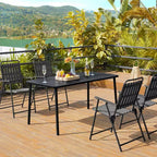 Yaheetech Tavolo da pranzo da esterno per giardino, patio, bordo piscina, prato, cortile Nero