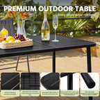 Yaheetech Tavolo da pranzo da esterno per giardino, patio, bordo piscina, prato, cortile Nero