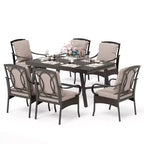 Captiva Designs Tavolo da pranzo da esterno 1 pz spazioso rettangolare in metallo nero con telaio in acciaio