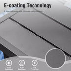 Captiva Designs Tavolo da pranzo da esterno 1 pz spazioso rettangolare in metallo nero con telaio in acciaio