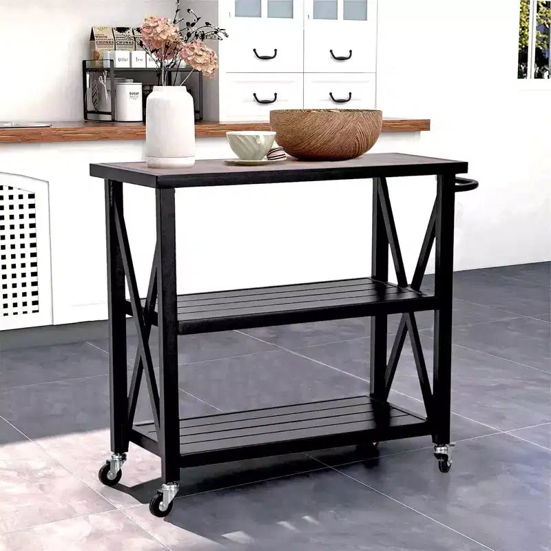 Captiva Designs Tavolo Carrello Rettangolare in Acciaio a Doppio Ripiano Movibile per Esterni, Resistente alle Intemperie, 1 pz