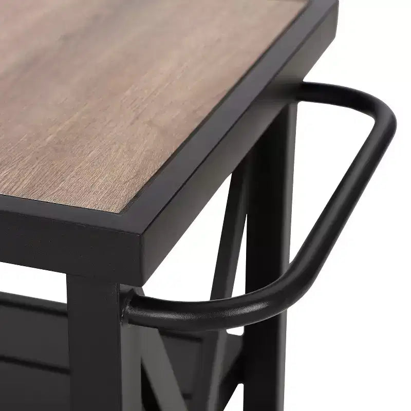 Captiva Designs Tavolo Carrello Rettangolare in Acciaio a Doppio Ripiano Movibile per Esterni, Resistente alle Intemperie, 1 pz
