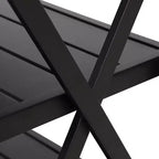 Captiva Designs Tavolo Carrello Rettangolare in Acciaio a Doppio Ripiano Movibile per Esterni, Resistente alle Intemperie, 1 pz