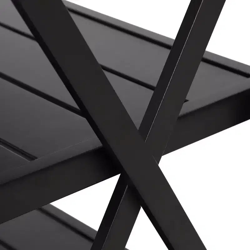 Captiva Designs Tavolo Carrello Rettangolare in Acciaio a Doppio Ripiano Movibile per Esterni, Resistente alle Intemperie, 1 pz
