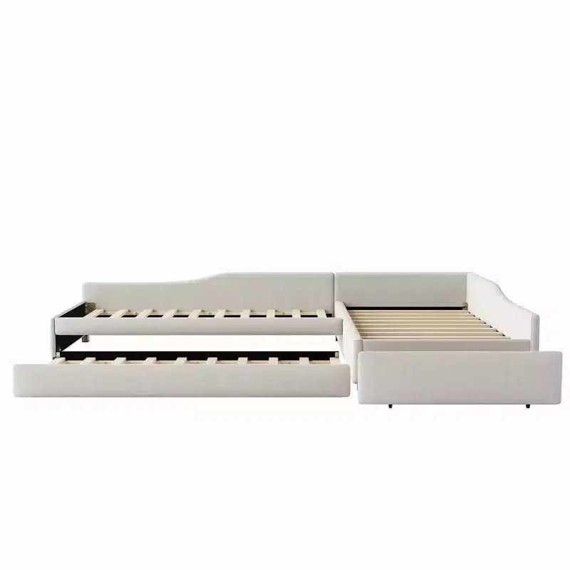 Divano letto matrimoniale Whisen imbottito con letto estraibile e cassetto