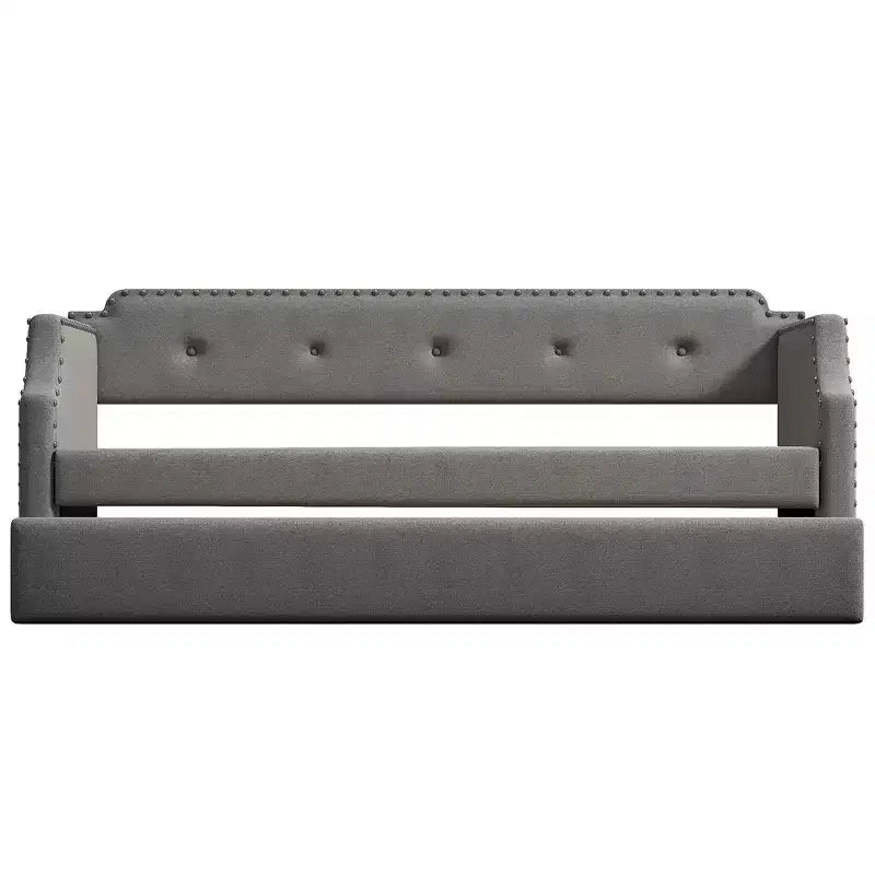 Whisen Divano Letto Imbottito Singolo con Materasso Estraibile, Supporto a Doghe in Legno, Struttura Imbottita Divano Letto