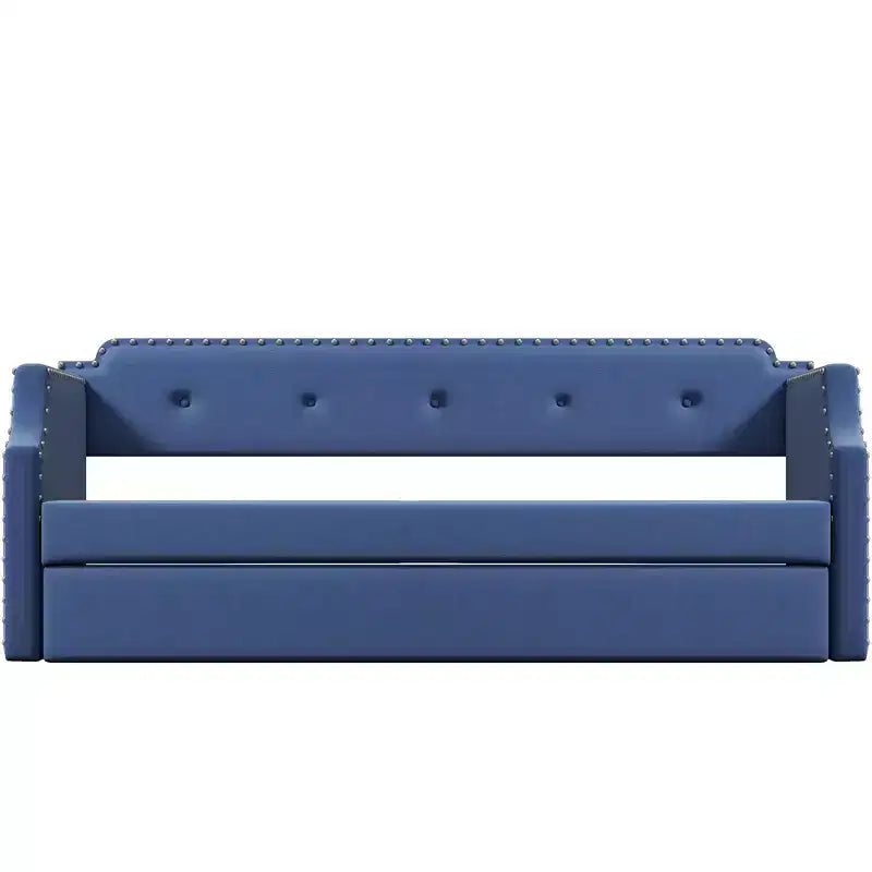 Whisen Divano Letto Imbottito Singolo con Materasso Estraibile, Supporto a Doghe in Legno, Struttura Imbottita Divano Letto