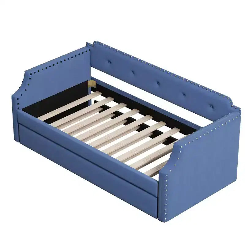 Whisen Divano Letto Imbottito Singolo con Materasso Estraibile, Supporto a Doghe in Legno, Struttura Imbottita Divano Letto