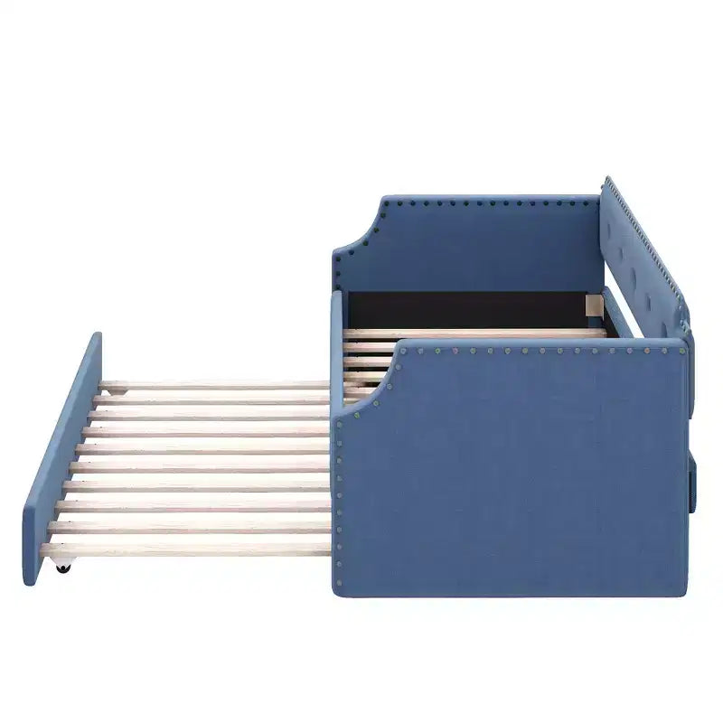 Whisen Divano Letto Imbottito Singolo con Materasso Estraibile, Supporto a Doghe in Legno, Struttura Imbottita Divano Letto