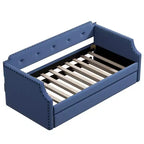 Whisen Divano Letto Imbottito Singolo con Materasso Estraibile, Supporto a Doghe in Legno, Struttura Imbottita Divano Letto