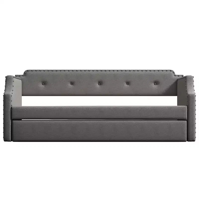 Whisen Divano Letto Imbottito Singolo con Materasso Estraibile, Supporto a Doghe in Legno, Struttura Imbottita Divano Letto