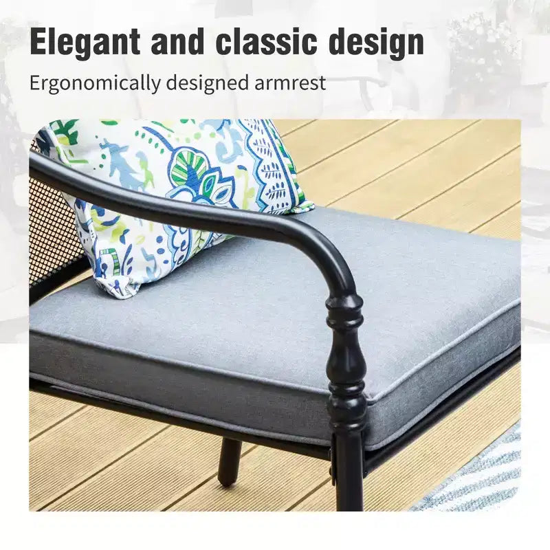Set da pranzo da esterno Captiva Designs 9 pezzi con ampio tavolo quadrato in metallo con piano a doghe e sedie con struttura in acciaio