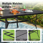 Set da pranzo da esterno Captiva Designs 9 pezzi con ampio tavolo quadrato in metallo con piano a doghe e sedie con struttura in acciaio