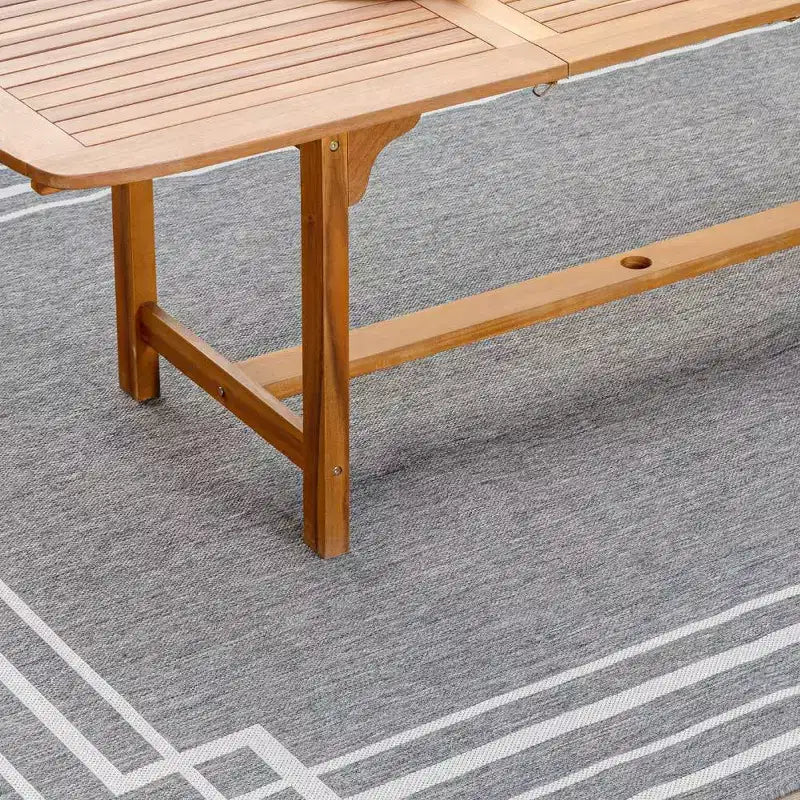 Captiva Designs 1 tavolo da pranzo da esterno in legno di acacia con telaio in acciaio