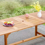 Captiva Designs 1 tavolo da pranzo da esterno in legno di acacia con telaio in acciaio
