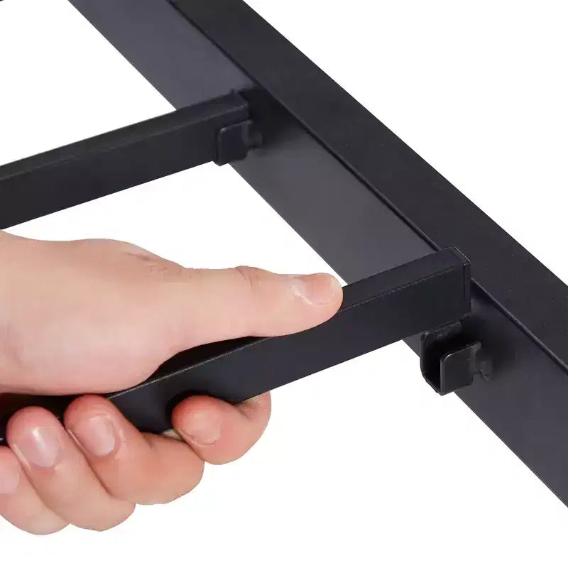 VECELO Struttura per Letto Estraibile Singolo/Rotelle/Supporto a Doghe in Metallo Migliorato e Rinforzato con Rotelle Bloccabili, Nero/Bianco