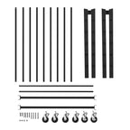 VECELO Struttura per Letto Estraibile Singolo/Rotelle/Supporto a Doghe in Metallo Migliorato e Rinforzato con Rotelle Bloccabili, Nero/Bianco