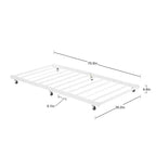 VECELO Struttura per Letto Estraibile Singolo/Rotelle/Supporto a Doghe in Metallo Migliorato e Rinforzato con Rotelle Bloccabili, Nero/Bianco