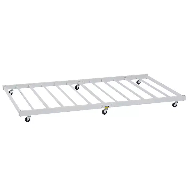 VECELO Struttura per Letto Estraibile Singolo/Rotelle/Supporto a Doghe in Metallo Migliorato e Rinforzato con Rotelle Bloccabili, Nero/Bianco