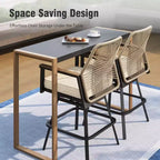 Captiva Designs Tavolo alto da bar rettangolare per esterni in acciaio con struttura in acciaio, 1 pz.