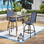 Captiva Designs Tavolo alto da bar rettangolare per esterni in acciaio con struttura in acciaio, 1 pz.