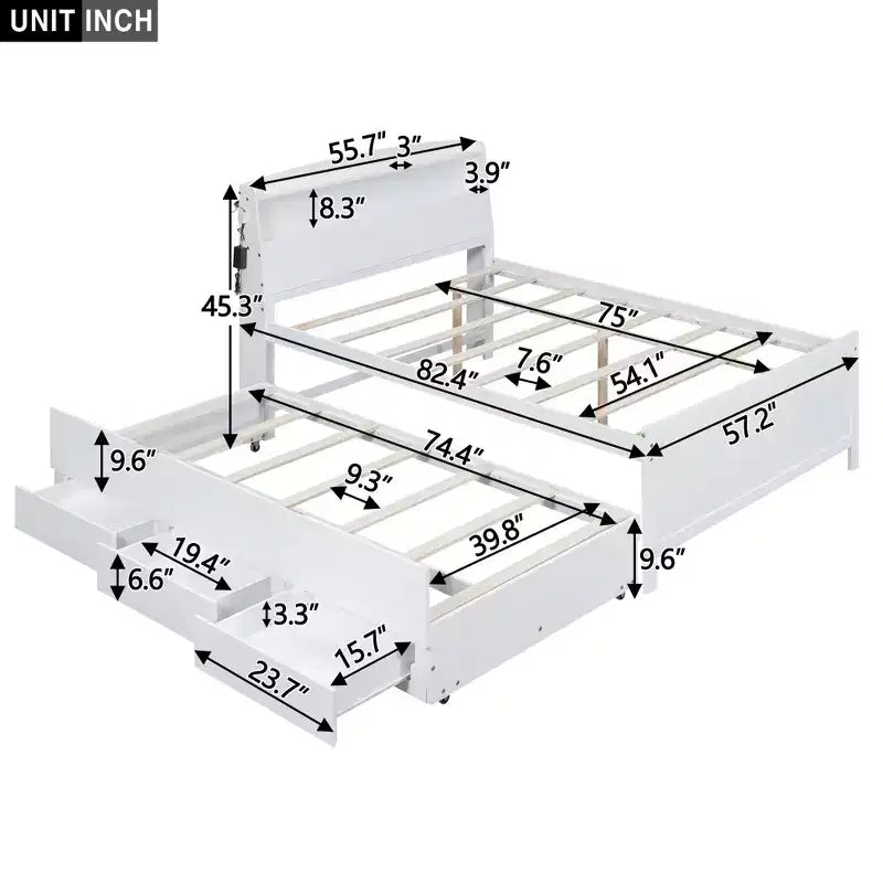 Divano letto matrimoniale imbottito Whisen Modern Design con letto estraibile