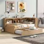 Divano letto matrimoniale Whisen Morden Design con letto estraibile, armadietti e porte USB