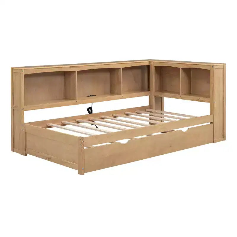 Divano letto matrimoniale Whisen Morden Design con letto estraibile, armadietti e porte USB