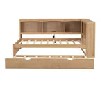 Divano letto matrimoniale Whisen Morden Design con letto estraibile, armadietti e porte USB