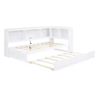Divano letto matrimoniale Whisen Morden Design con letto estraibile, armadietti e porte USB