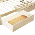 Letto a giorno Whisen Twin Size con due cassetti portaoggetti, armadietti e porte USB