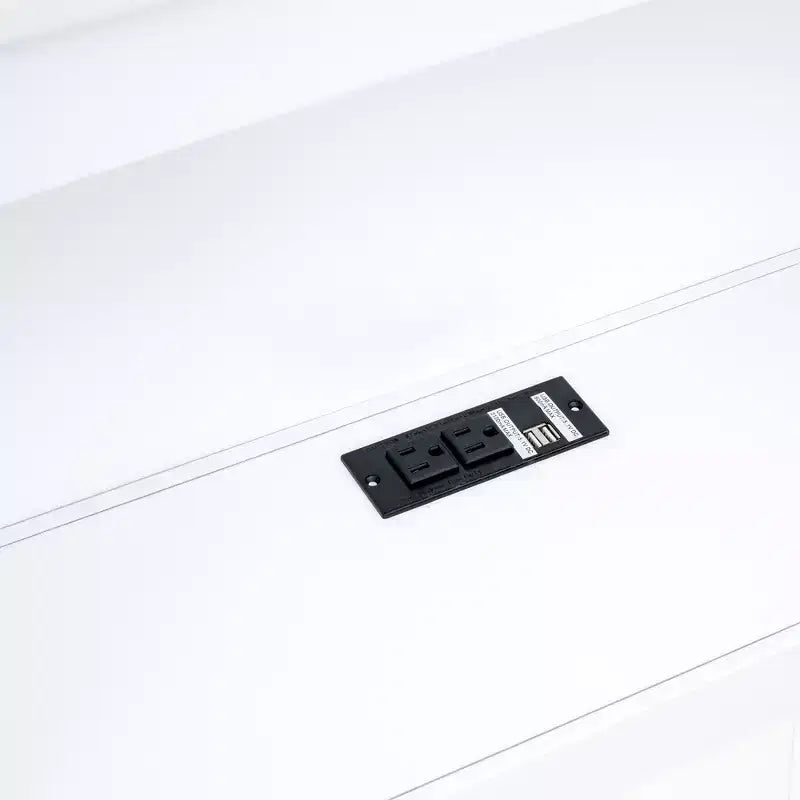 Letto a giorno Whisen Twin Size con due cassetti portaoggetti, armadietti e porte USB