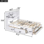 Letto Queen Size Whisen con testiera a contenitore e 8 cassetti