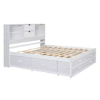 Letto Queen Size Whisen con testiera a contenitore e 8 cassetti