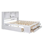 Letto Queen Size Whisen con testiera a contenitore e 8 cassetti