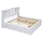 Letto Queen Size Whisen con testiera a contenitore e 8 cassetti