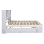 Letto Queen Size Whisen con testiera a contenitore e 8 cassetti