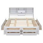 Letto Queen Size Whisen con testiera a contenitore e 8 cassetti