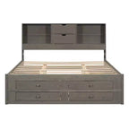 Letto Queen Size Whisen con testiera a contenitore e 8 cassetti